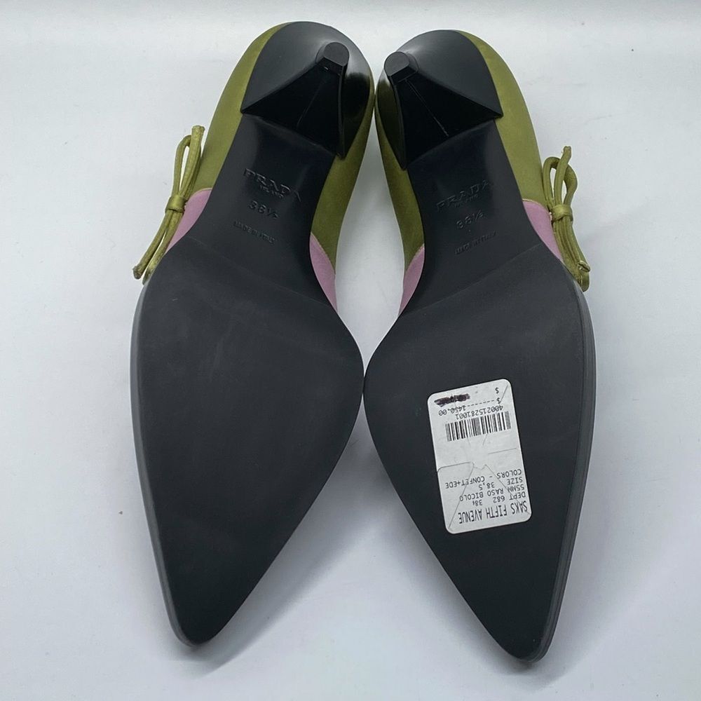 Prada Raso 50MM Colorblock Kitten Pumps size 38.5 - Picture 11 of 12